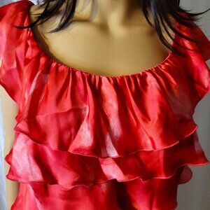 White House Black Market Coral Sleeveless Shirt